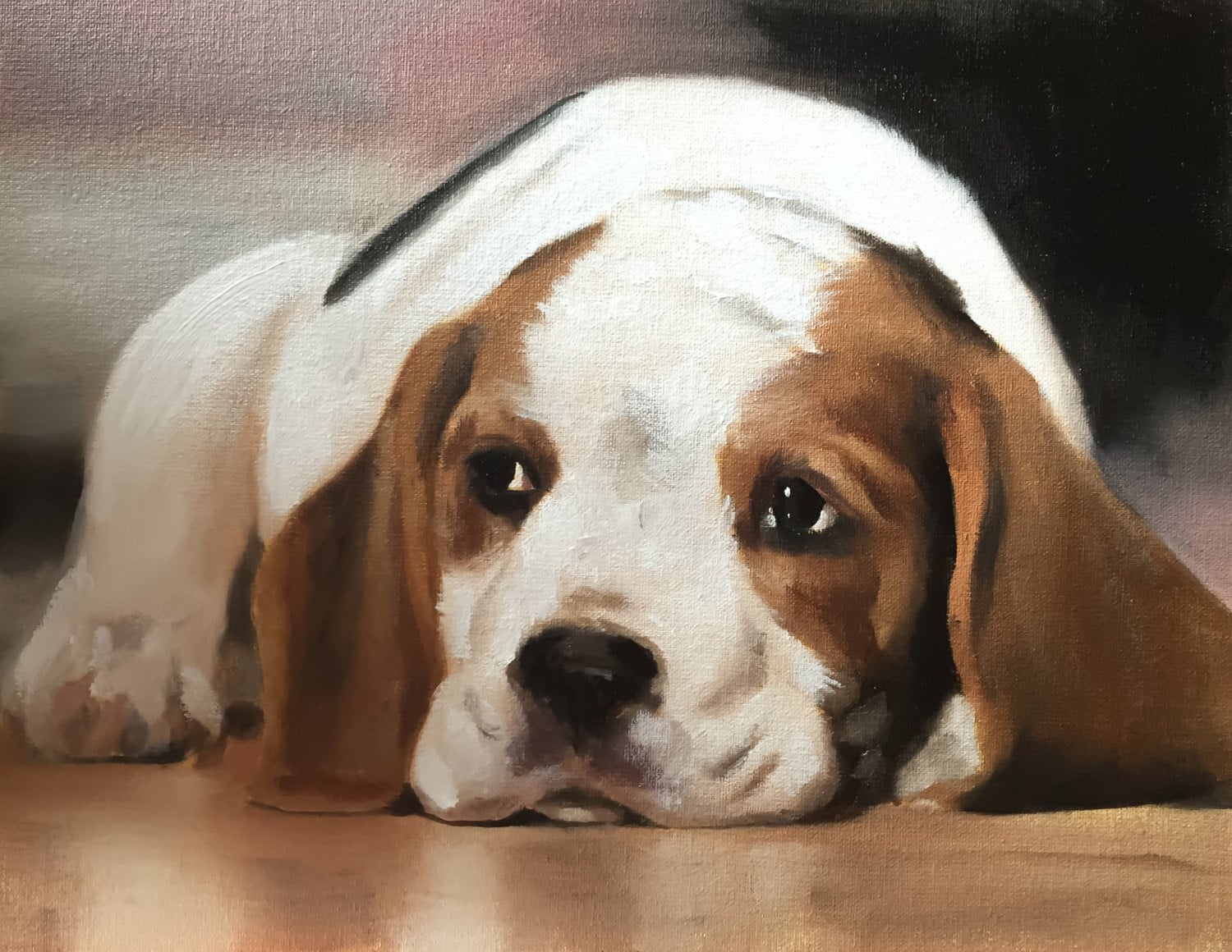 Beagle store oil painting