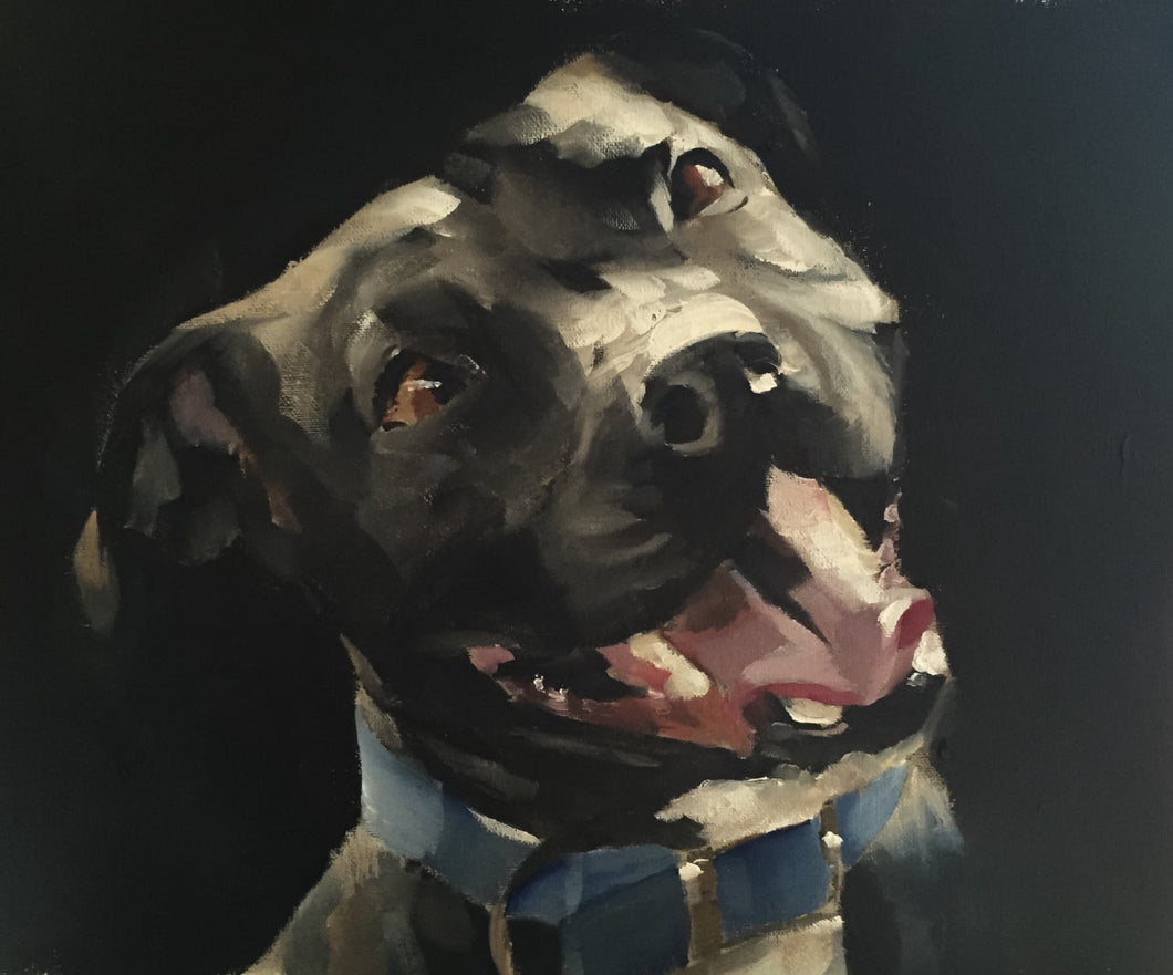 Staffordshire dog Painting --Dog art - Dog Prints - Fine Art - from original oil painting by James Coates