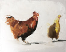 Load image into Gallery viewer, Chickens Painting, Chickens Poster, Chicken Wall art, Chicken Canvas Print - Fine Art - from original oil painting by James Coates
