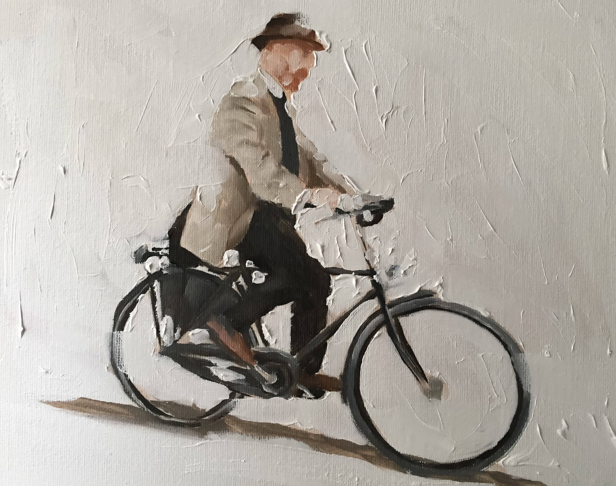 Man Bicycle Painting Cycling art Cycling Poster Cycling Print Fine Art from original oil painting by James Coates