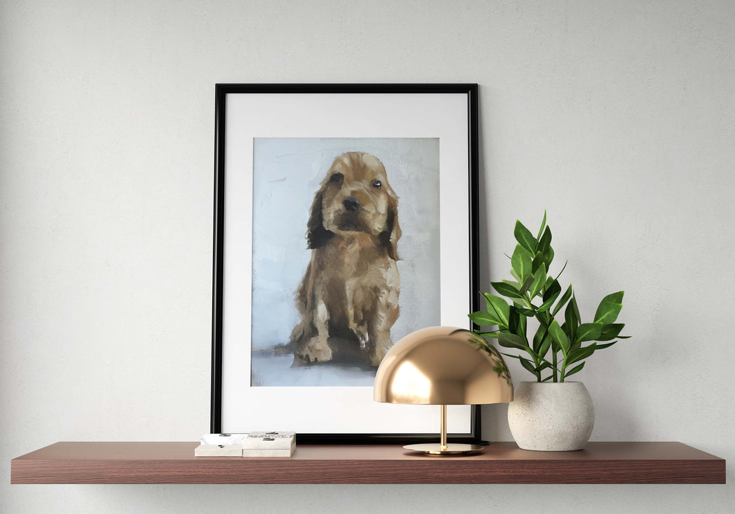 Puppy dog Painting, Dog art, Dog Print, Dog Fine Art,  from original oil painting by James Coates