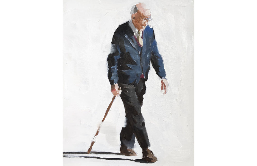 Old man walking Painting, Prints, Canvas, Posters, Originals, Commissions, Fine Art - from original oil painting by James Coates