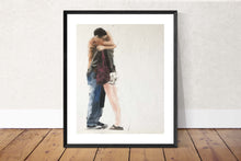 Load image into Gallery viewer, Love Painting, couple Poster, romance Wall art, Canvas Print, Fine Art - from original oil painting by James Coates
