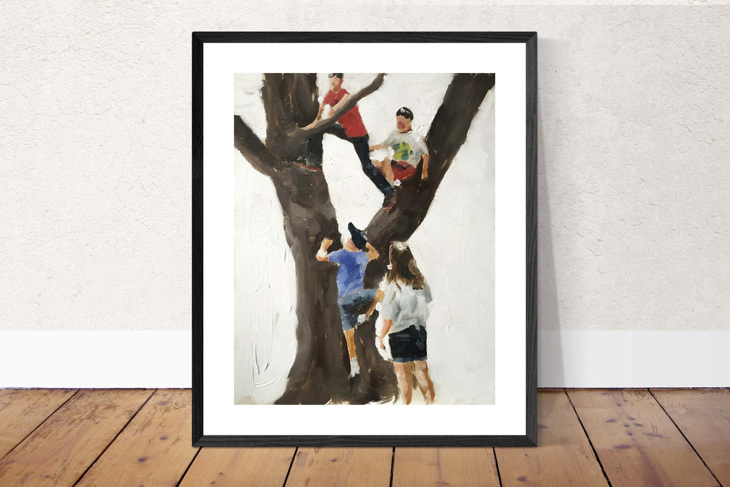 Children in Tree  Painting, Prints, Posters, Originals, Commissions, Fine Art - from original oil painting by James Coates