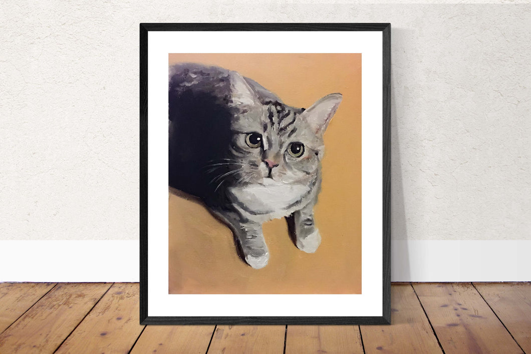 Cute Cat Painting, PRINTS, Canvas, Poster, Commissions, Fine Art - from original oil painting by James Coates