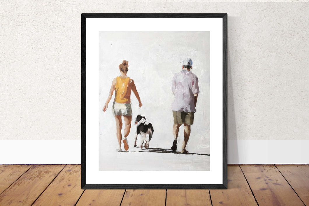 Couple and dog Painting - Poster - Wall art - Canvas Print - Fine Art - from original oil painting by James Coates
