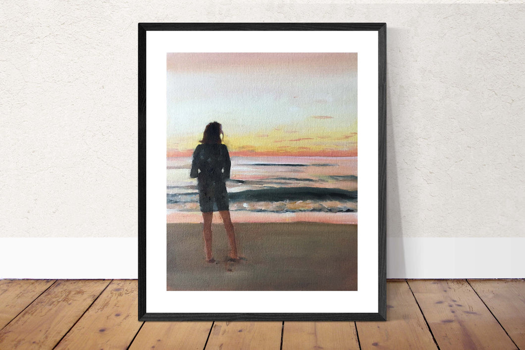 Woman on beach Painting, Poster, Prints - Fine Art - from original oil painting by James Coates