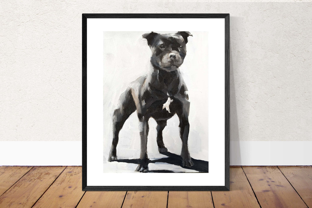 Staffordshire Bull Terrier Dog Painting, Dog Print, Poster, Originals, Commissions - Fine Art - from original oil painting by James Coates