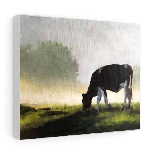 Cow Painting, Cow Wall art, Canvas Print, Fine Art - from original oil painting by James Coates