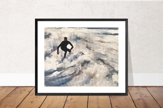 Surfer Painting, Poster, Wall art, Prints, commissions, Fine Art - from original oil painting by James Coates