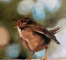Load image into Gallery viewer, Singing bird Painting, Bird Poster , Bird Wall art, Bird Canvas, bird Print , Fine Art - from original oil painting by James Coates
